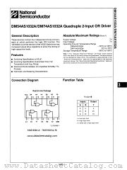 DM74AS1032A datasheet pdf National Semiconductor