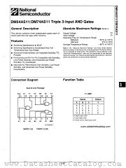 DM74AS11 datasheet pdf National Semiconductor