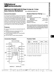 DM74AS153 datasheet pdf National Semiconductor