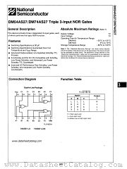 DM74AS27 datasheet pdf National Semiconductor