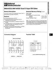 DM74AS32 datasheet pdf National Semiconductor