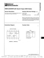 DM74L08 datasheet pdf National Semiconductor