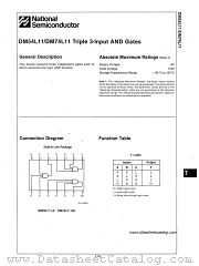 DM74L11 datasheet pdf National Semiconductor