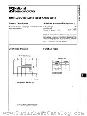 DM74L30 datasheet pdf National Semiconductor