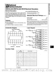 DM74L42A datasheet pdf National Semiconductor