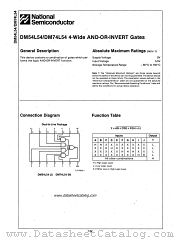 DM54L54 datasheet pdf National Semiconductor