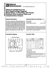 DM54LS114A datasheet pdf National Semiconductor