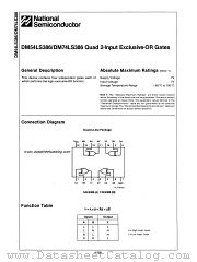 DM54LS386 datasheet pdf National Semiconductor