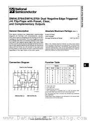 DM74LS76A datasheet pdf National Semiconductor
