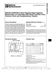 DM54S114 datasheet pdf National Semiconductor