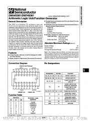 DM54S381 datasheet pdf National Semiconductor