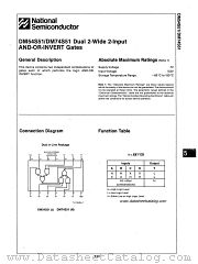 DM54S51 datasheet pdf National Semiconductor