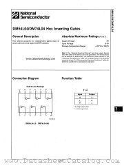 DM74L04 datasheet pdf National Semiconductor