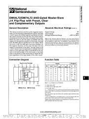 DM74L72 datasheet pdf National Semiconductor