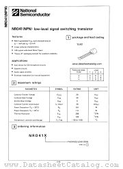 NRO41 datasheet pdf National Semiconductor