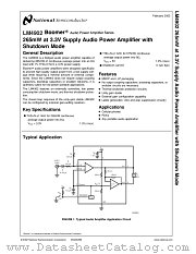 LM4902 datasheet pdf National Semiconductor