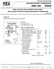 2SD1162 datasheet pdf NEC