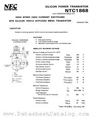 NTC1868 datasheet pdf NEC