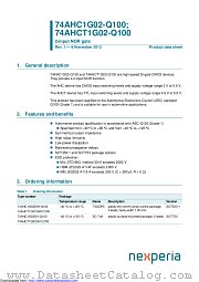 74AHCT1G02GW-Q100 datasheet pdf Nexperia