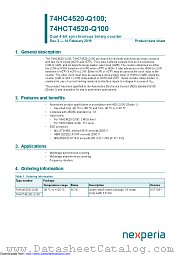 74HC4520D-Q100 datasheet pdf Nexperia