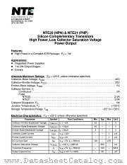 NTE20 datasheet pdf NTE Electronics