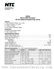 NTE22 datasheet pdf NTE Electronics