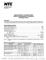 NTE2341(NPN) datasheet pdf NTE Electronics