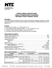 NTE274 datasheet pdf NTE Electronics