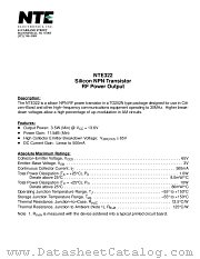 NTE322 datasheet pdf NTE Electronics
