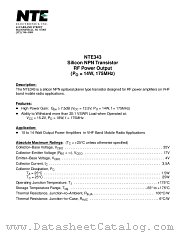 NTE343 datasheet pdf NTE Electronics