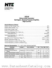 NTE48 datasheet pdf NTE Electronics