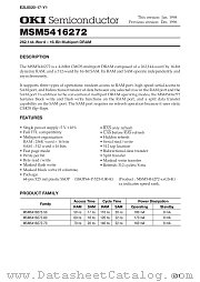 MSM5416272 datasheet pdf OKI electronic components
