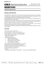 MSM7650 datasheet pdf OKI electronic components