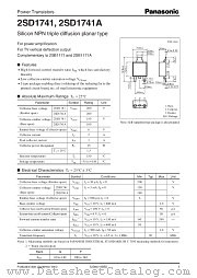 2SD1741A datasheet pdf Panasonic