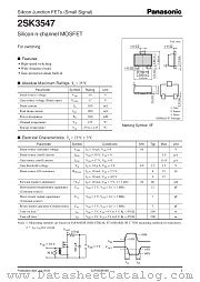 2SK3547 datasheet pdf Panasonic