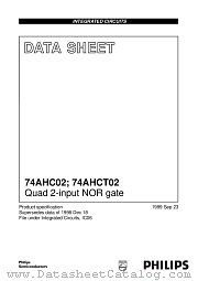 74AHCT02PWDH datasheet pdf Philips