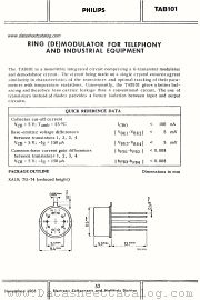 TAB101 datasheet pdf Philips