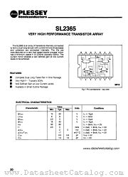 SL2365 datasheet pdf PLESSEY Semiconductors