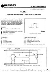 SL562 datasheet pdf PLESSEY Semiconductors