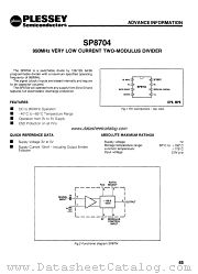 SP8704 datasheet pdf PLESSEY Semiconductors