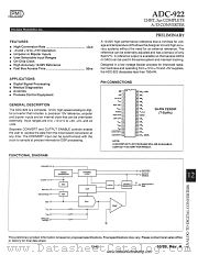 ADC922BTC datasheet pdf Precision Monolithics