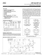 OP04BK datasheet pdf Precision Monolithics