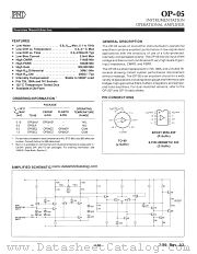 OP05EP datasheet pdf Precision Monolithics