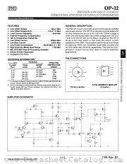 OP12BZ/883 datasheet pdf Precision Monolithics