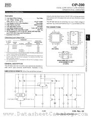 OP200ARC datasheet pdf Precision Monolithics