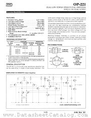 OP-221 datasheet pdf Precision Monolithics