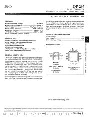 OP297RC datasheet pdf Precision Monolithics