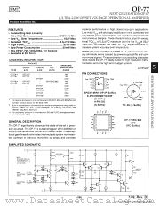 OP-77 datasheet pdf Precision Monolithics