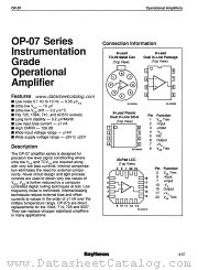 OP-07D/883B datasheet pdf Raytheon