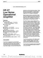 OP-27EN datasheet pdf Raytheon